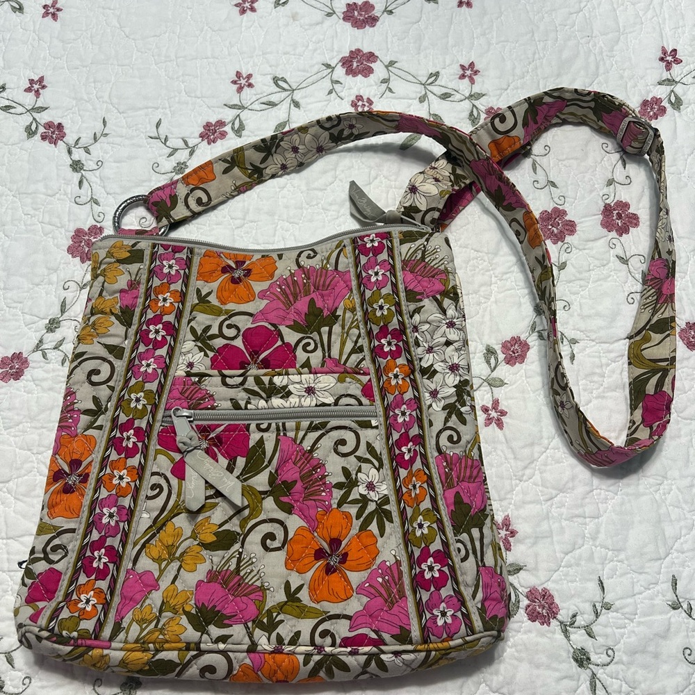 Vera Bradley Pink and Orange Floral Crossbody Bag